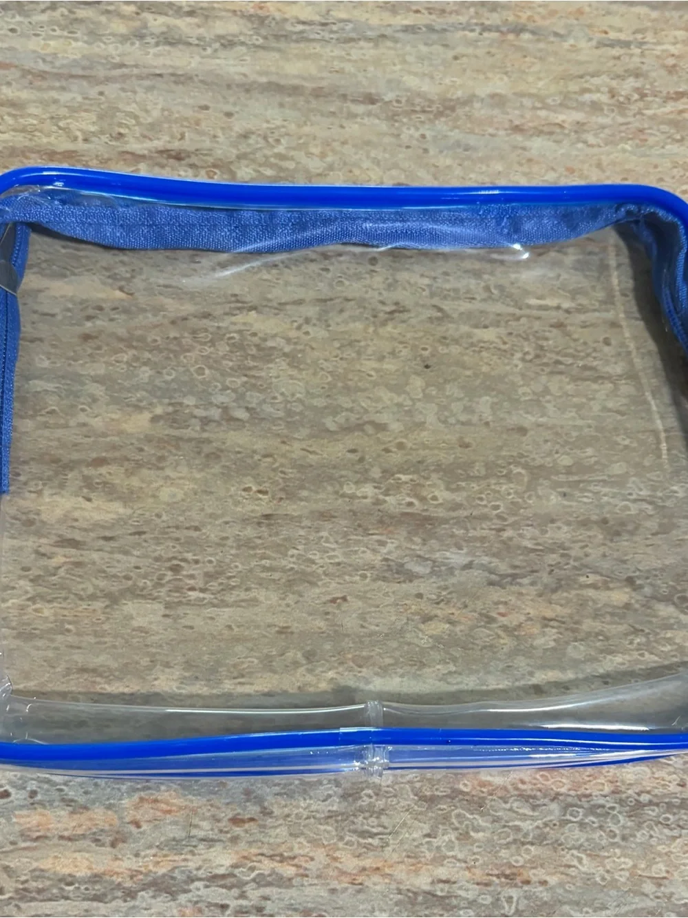Clear PVC Blue Trim Travel Organizer Bag Set - Pack of 3